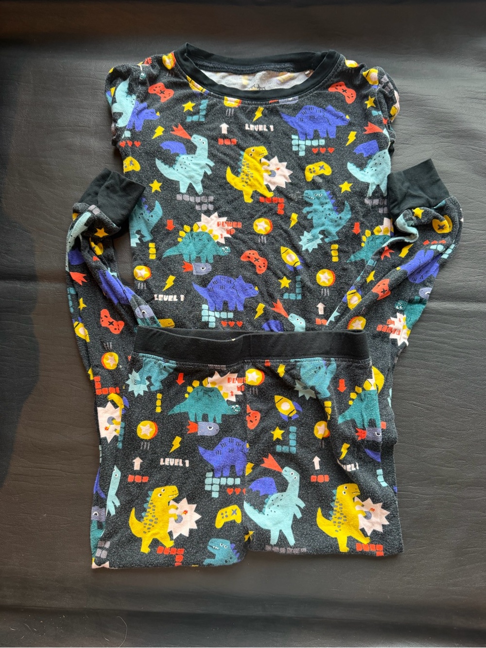 Little Sleepies Next Level Dinos Two Piece Long Sleeve Bamboo Pajama Set Size 4T